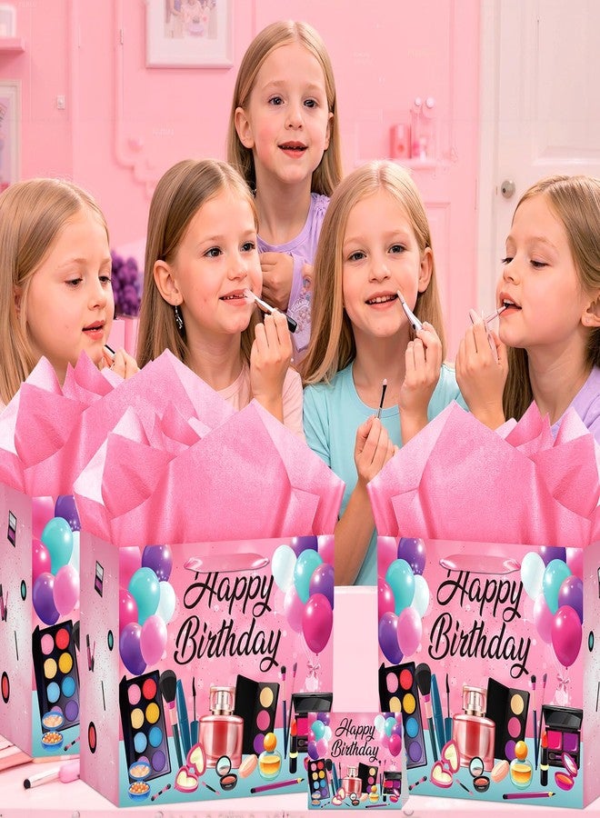 Wayyogh مستلزمات حفلات عيد ميلاد واي يوغ سبا للبنات، حقائب هدايا عيد ميلاد سعيد مع ورق تغليف وبطاقة تهنئة للبنات والسيدات، زينة وهدايا لحفلات عيد ميلاد بطابع سبا ومكياج. - Image 4